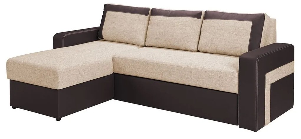 Rohová sedacia súprava Alaska, Dostupné poťahy: ekokoža Soft 066 + Lawa 01, Strana: ľavá