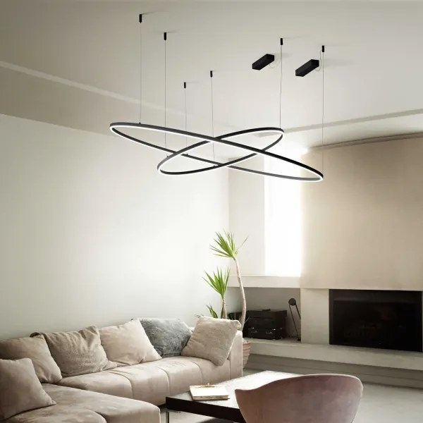 Ideal Lux - LED závesné svietidlo na lanku ORACLE LED/83W/230V 3000K pr. 150 cm čierna