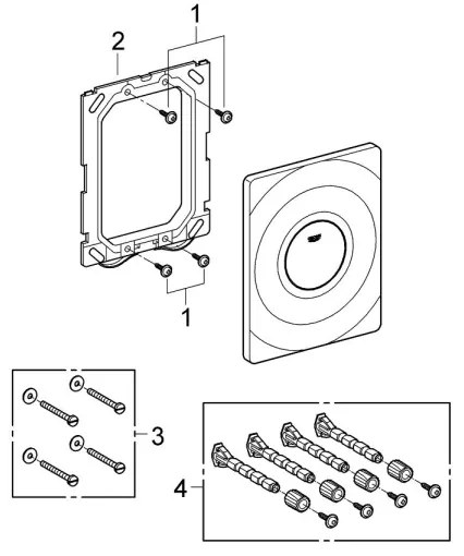 GROHE 37063SH0 - Ovládacie tlačidlo SURF 156 × 197 mm biele
