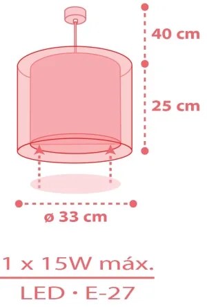 Dalber 41192 - Detský luster RAINBOW 1xE27/15W/230V pestrofarebný