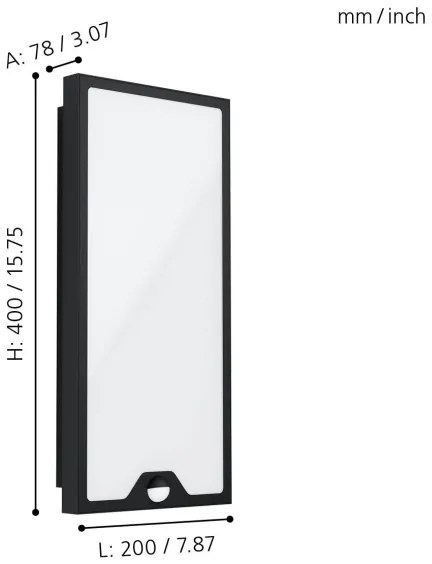 Eglo 99521 - LED Vonkajšie svietidlo so senzorom CASAZZA LED/16W/230V IP44