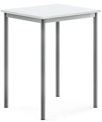 Stôl BORÅS, 700x600x900 mm, laminát - biela, strieborná
