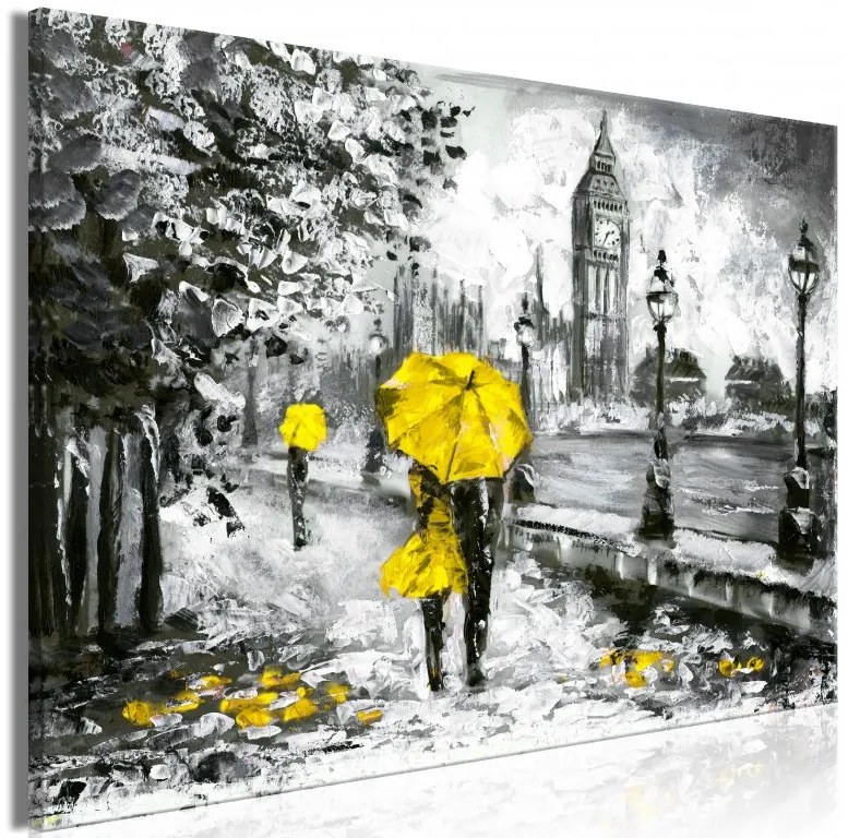 Artgeist Obraz - Walk in London (1 Part) Wide Yellow Veľkosť: 60x40, Verzia: Na talianskom plátne