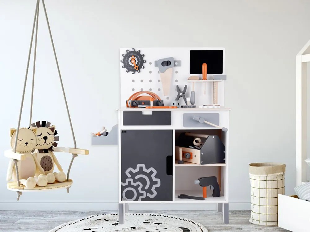 Jokomisiada Veľká drevená dielňa + náradie a DIY box ZA4836