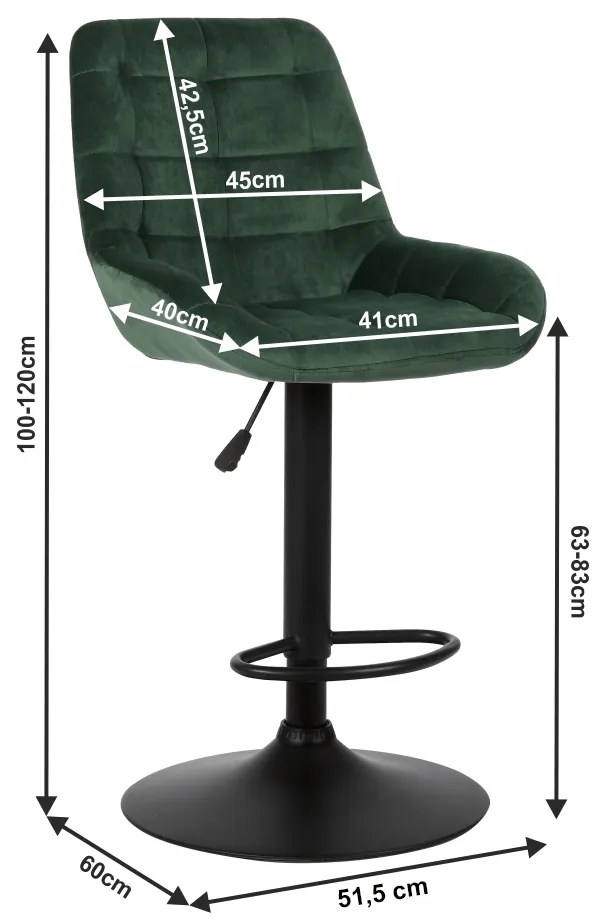 Barová stolička Clota (zelená). Vlastná spoľahlivá doprava až k Vám domov. 1017194