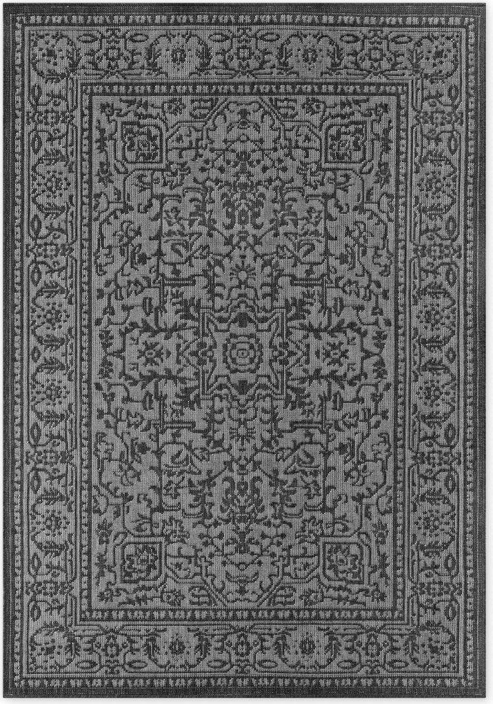 NORTHRUGS, Kusový koberec Duet Kona 106248 Black/White - na von aj na doma, 160x230, čiernobiela, chodba / predsieň
