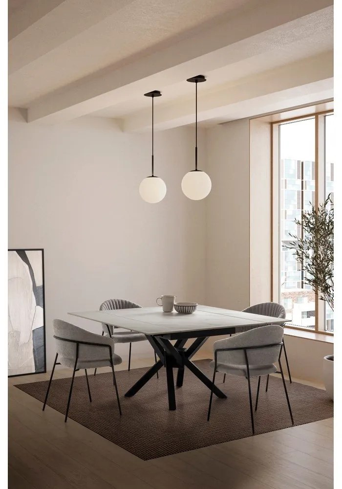 Rozkladací jedálenský stôl s prídavnou doskou s doskou z kameňa 90x150 cm Arlene – Marckeric