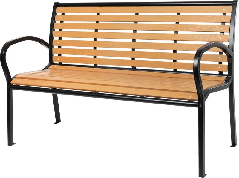 Záhradná lavička KIMBRA, oceľ/plast (120 x 41 x 82 cm)
