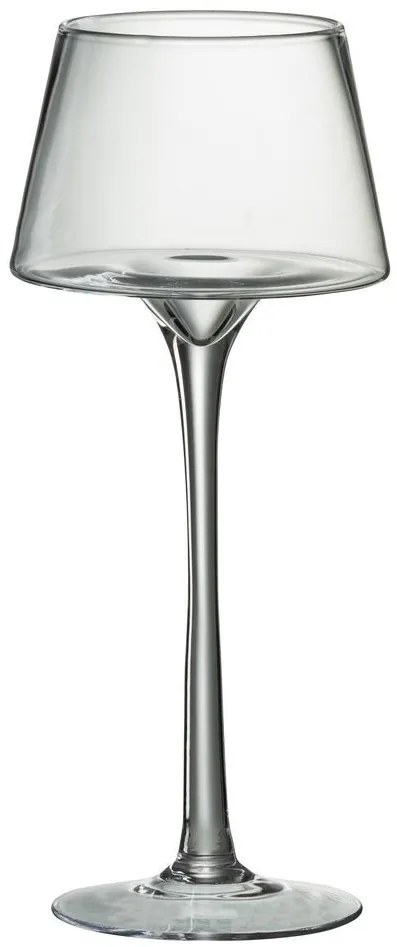 Sklenený veľký svietnik na nohe Hurricane - Ø 15*35 cm