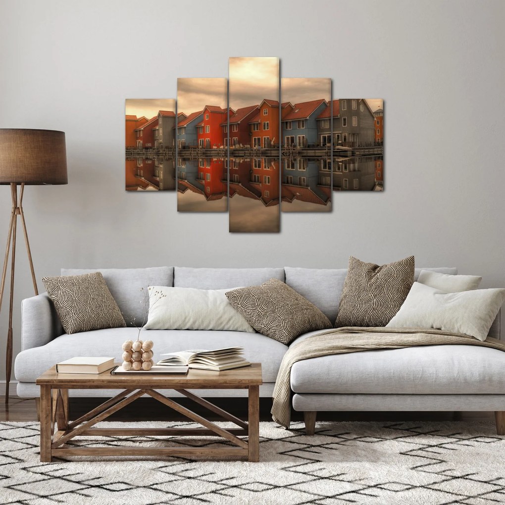 Obraz farebných domčekov (150x105 cm)