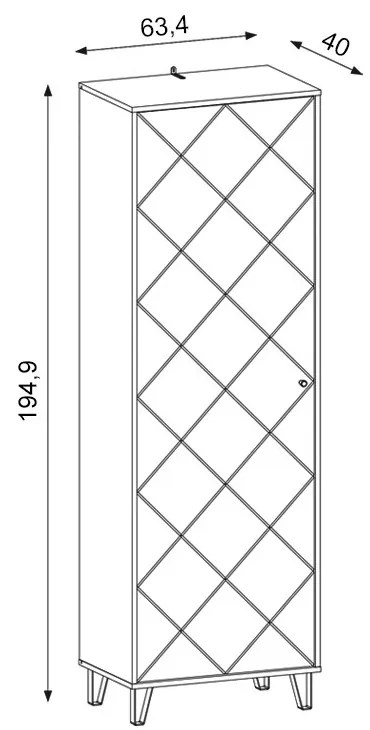 Predsieňová skriňa Bilbao 63,4 cm dub remeselný tabak/grafit