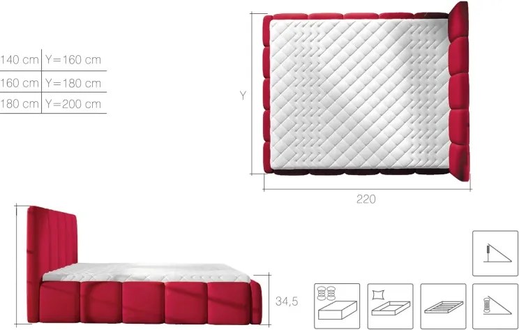 Dizajnová čalúnená posteľ MIRA, 200x160, sivá (sawana 21/iba rám postele/beg_11_co_1.6)