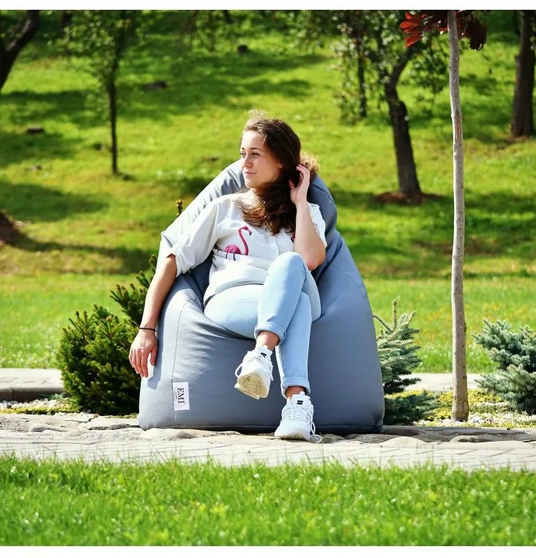 Sedací vak hruška sivá EMI