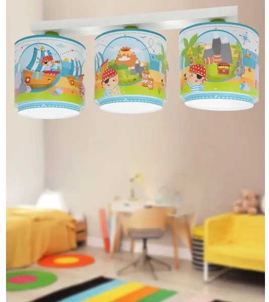 Dalber 60653 - Detské stropné svietidlo PIRATE ISLAND 3xE27/15W/230V