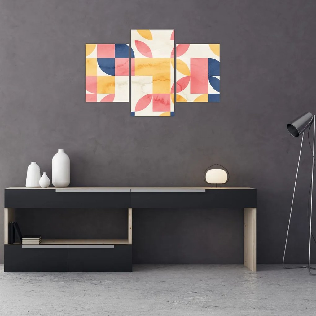 Obraz - Abstrakcia s retro vzormi (90x60 cm)