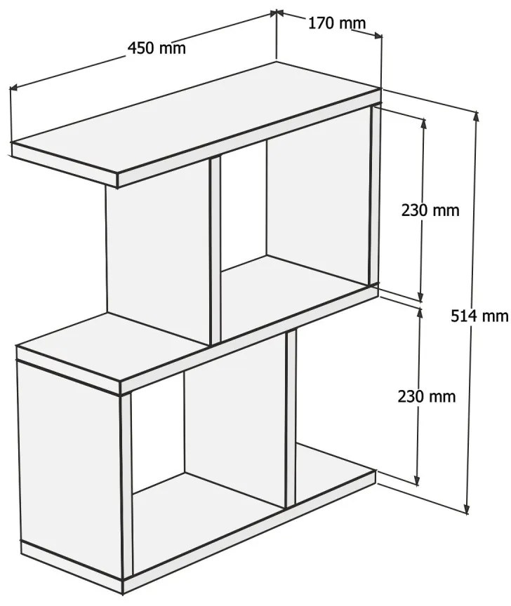 Odkladací stolík Zet dub castello koňak