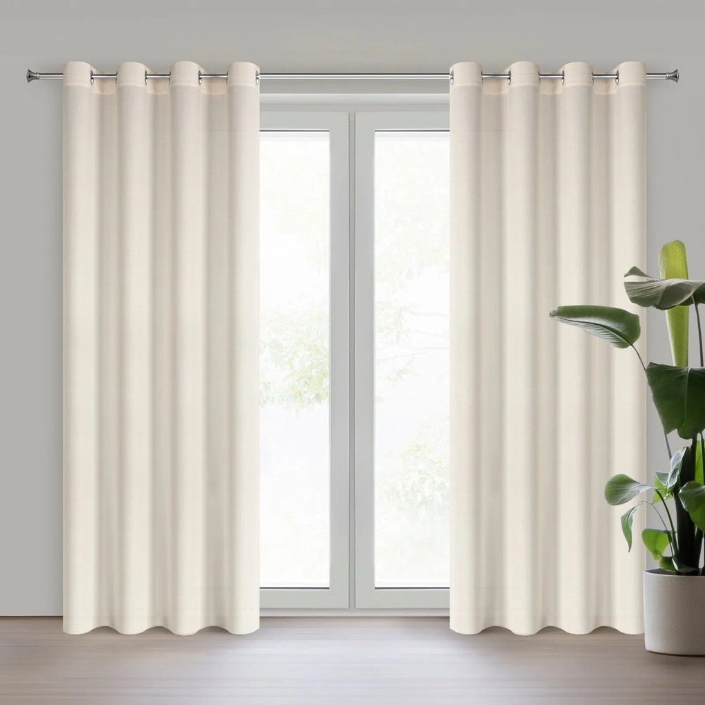 ZÁVES NA KRÚŽKOCH ADELINA 140X250 CM KRÉMOVÁ