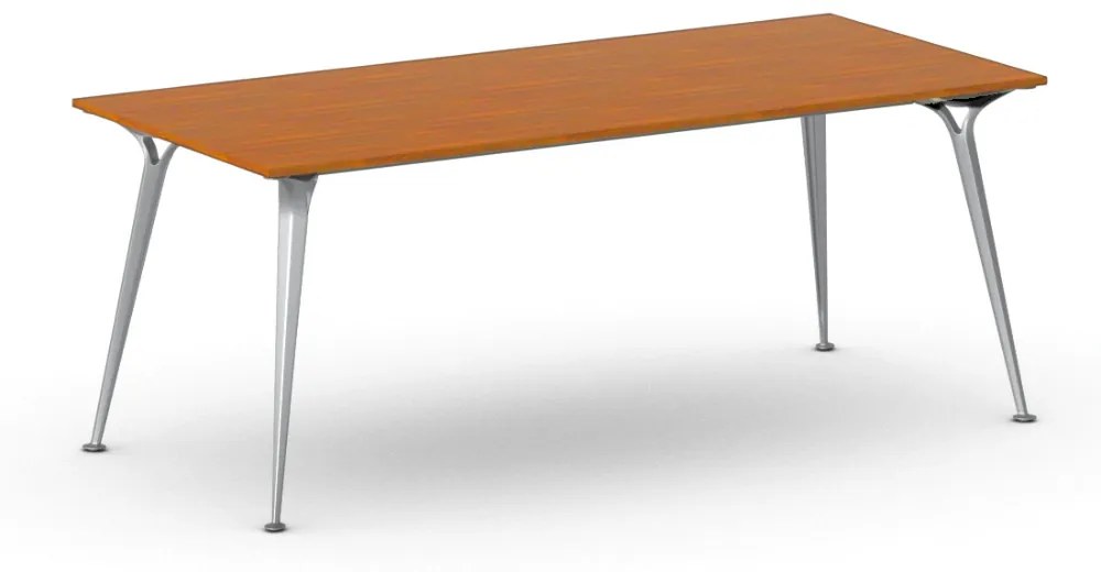 Kancelársky stôl PRIMO ALFA, sivostrieborná podnož, 2000 x 900 mm, čerešňa