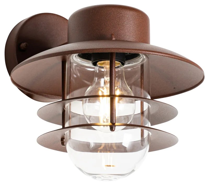 Priemyselná nástenná lampa hrdzavohnedá IP44 - Shell