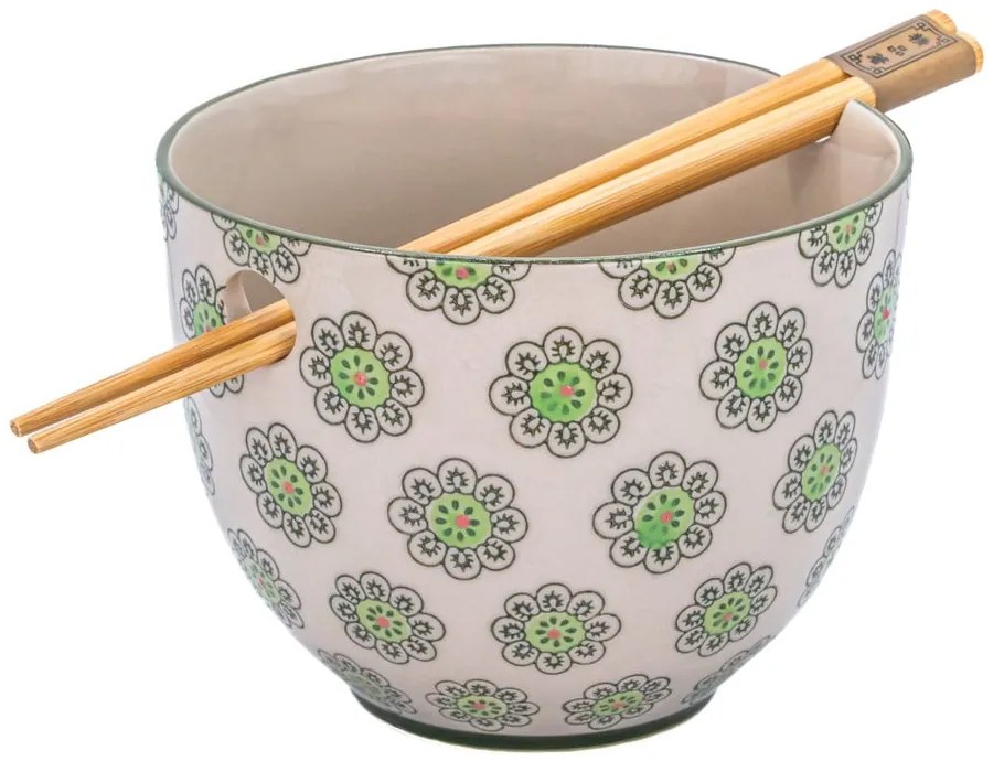 Zelená/sivá miska z kameniny 450 ml Geometric – Sass & Belle