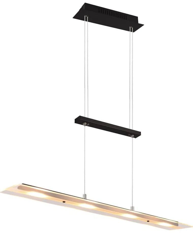 Čierne LED závesné svietidlo so skleneným tienidlom Milos – Trio