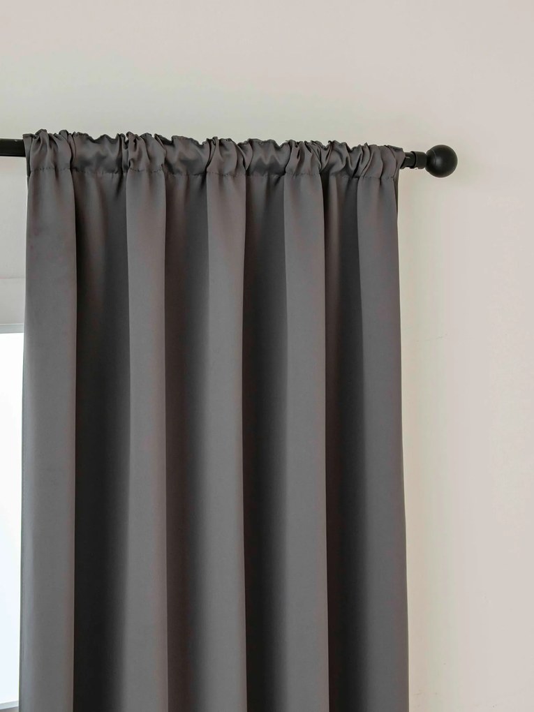 Blackout závesy Elias sivá – 140 × 280 cm (2 ks) - riasiaca stuha