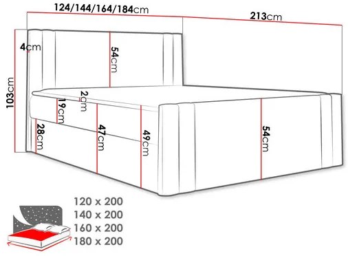 Manželská posteľ 160cm Napoly  (oceľovo sivá). Vlastná spoľahlivá doprava až k Vám domov. 1122718