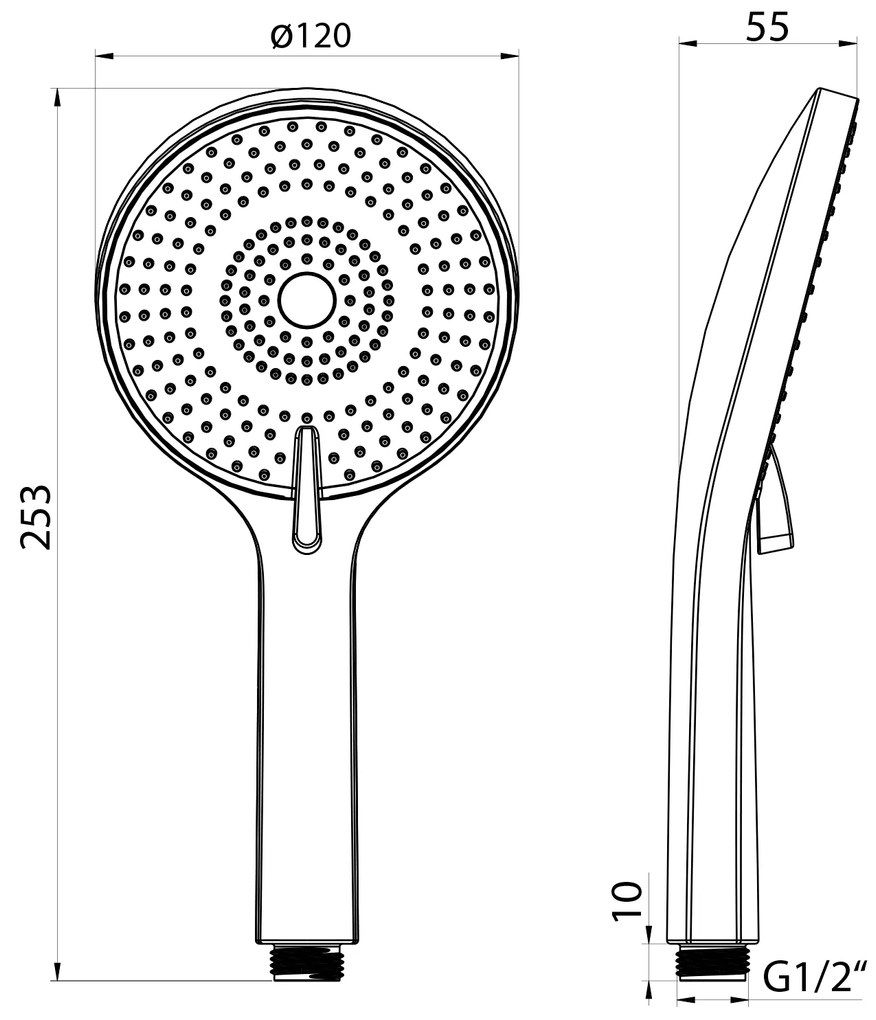 Sapho Sapho, Masážna ručná sprcha, 3 režimy, silikonowe dysze, Ø 120 mm, ABS/chróm, SK879