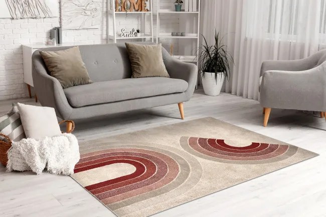 Koberec FUSION 0807 krémový / bordový