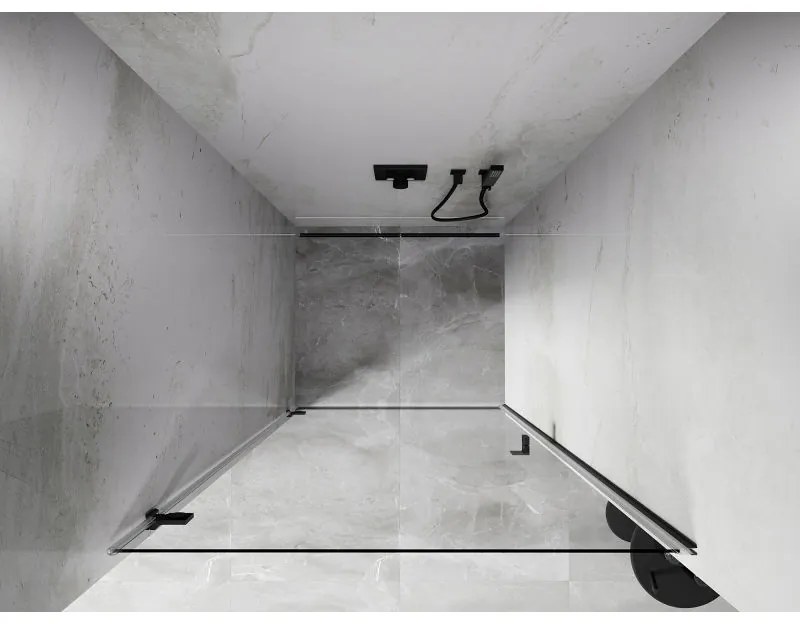 Mexen, Mexen Lunar-B Otočné ľavé sprchové dvere 80 cm, transparentné, pištoľový kov - 832-080-000-95-00-L