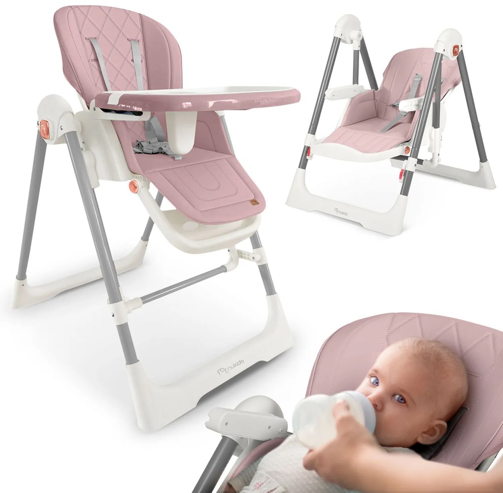 Detská stolička 3v1 Nukido Elite - ružová