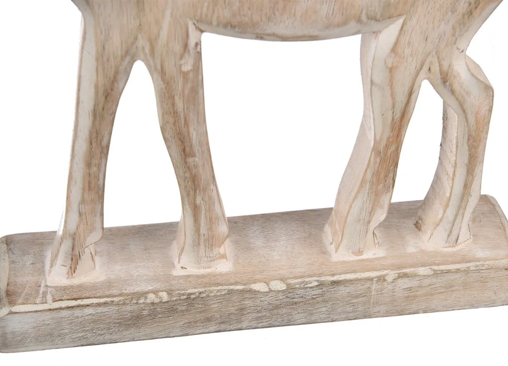 4Home Dekorácia z mangového dreva Nordic Reindeer, 33 cm