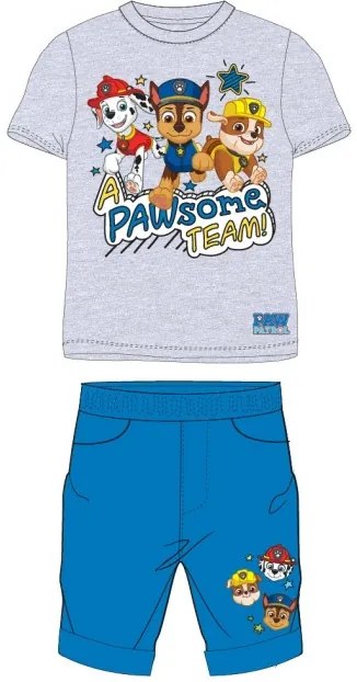 E plus M - Chlapčenský letný set (tričko + šortky) Tlapková patrola / Paw Patrol - šedý 122