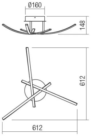 Redo 01-2185 - LED Stropné svietidlo SPATHA 3xLED/6W/230V 3000K zlatá