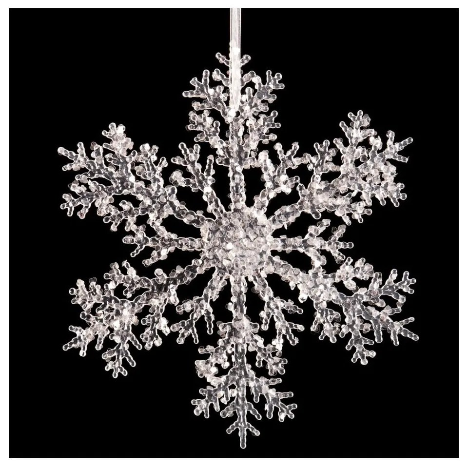 Závesná dekorácia v tvare snehovej vločky Casa Selección Snow, ⌀ 30 cm