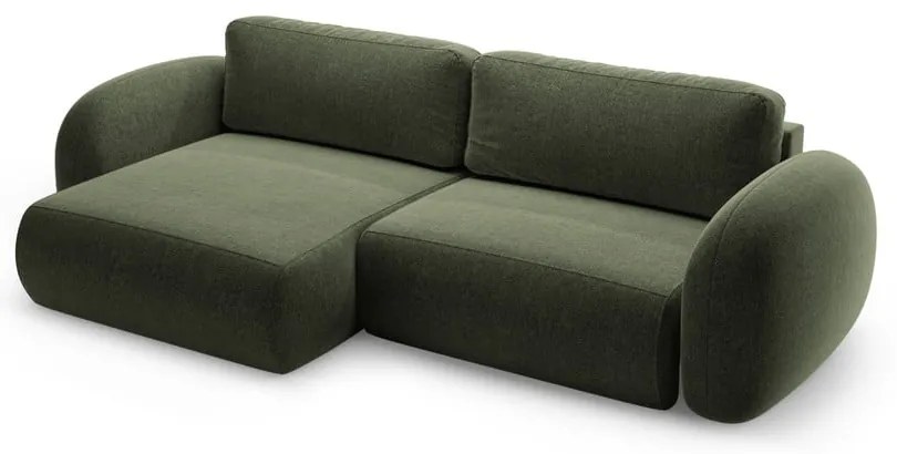 Zelená ženilková rozkladacia/s úložným priestorom rohová pohovka Tonale – Cosmopolitan Design