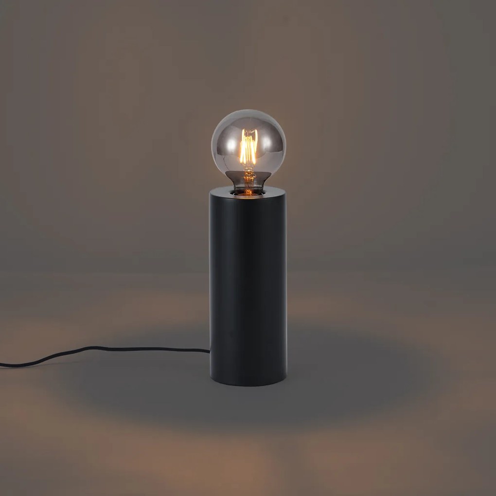 Moderná stolná lampa čierna 24 cm - Cylinder