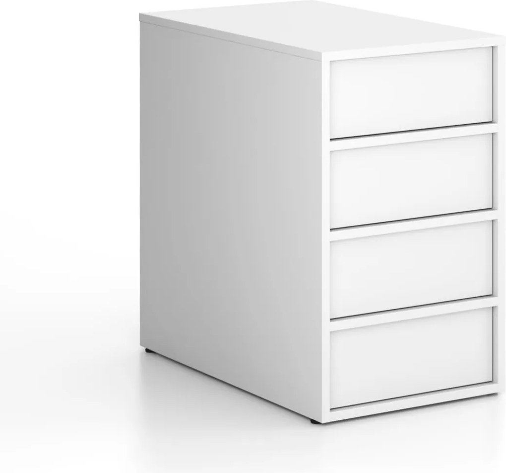 Kancelársky prístavný kontajner FRAME, 428 x 763 x 721 mm, biela