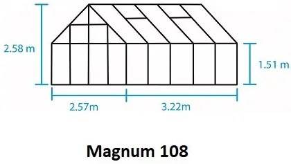 Skleník Halls Magnum hliník, 8,3 m², 3 mm, Tvrdené sklo