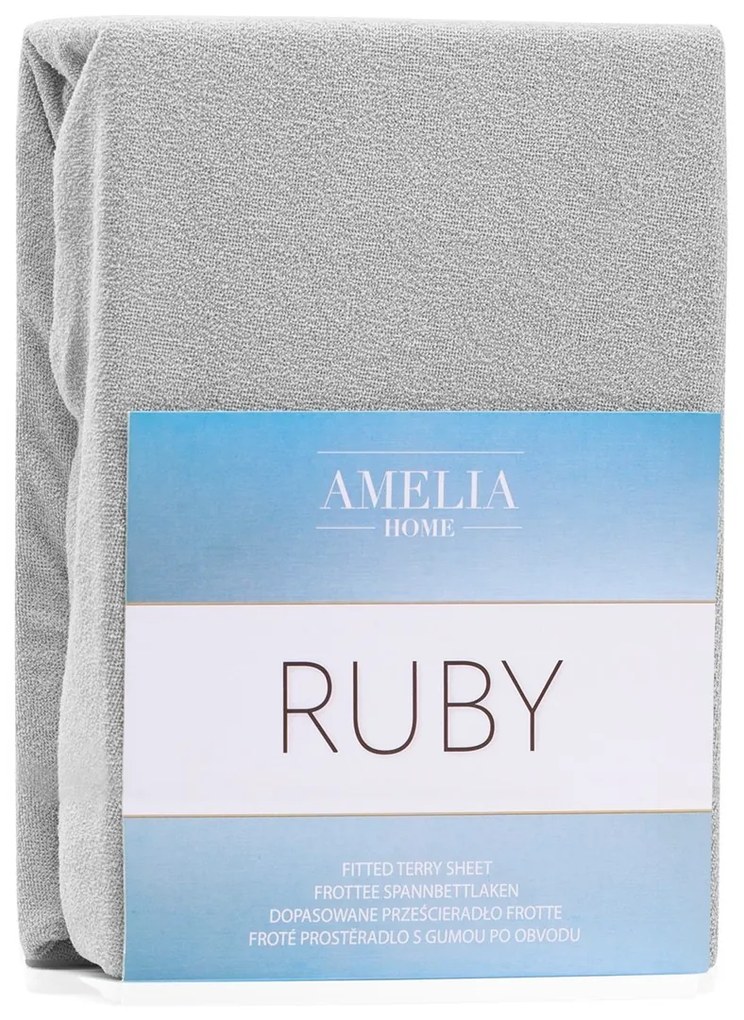 Froté prestieradlo s gumou AmeliaHome Ruby sivé