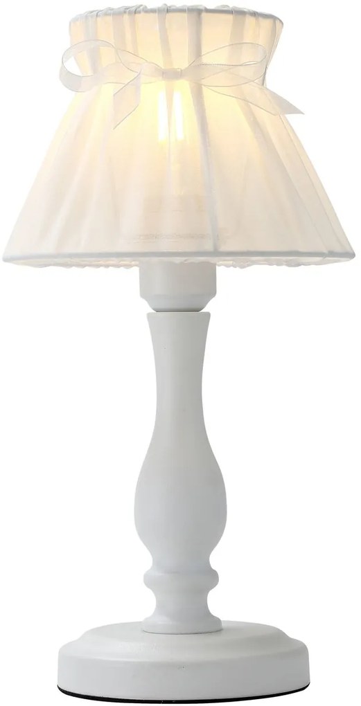 CLX ARMANDO Provensálska stolová lampa, 1xE27, 40W, biela