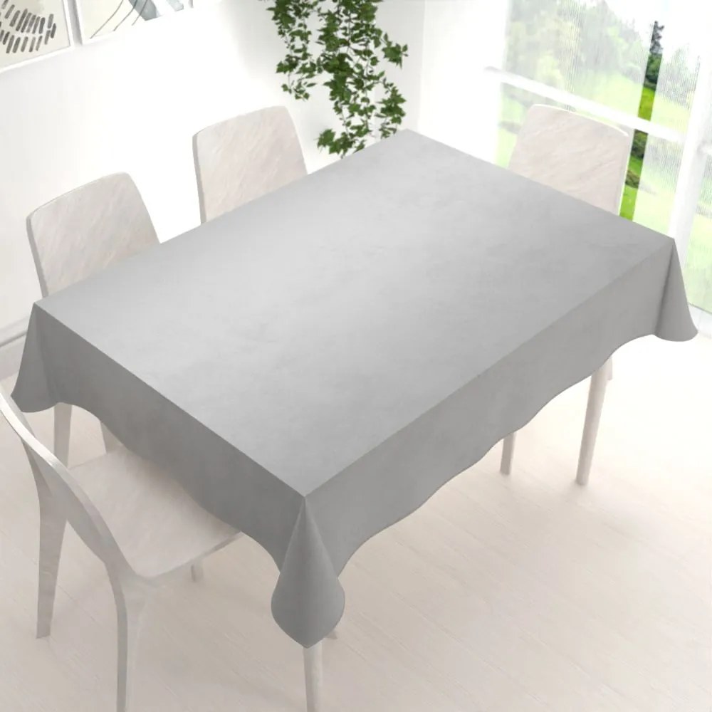 Biante Veľký zamatový obdĺžnikový obrus Velvet Premium SVP-039 Sivý 160x200 cm