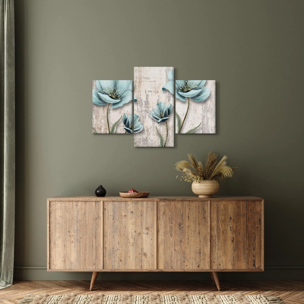 Obraz - Kvety na textúre (90x60 cm)