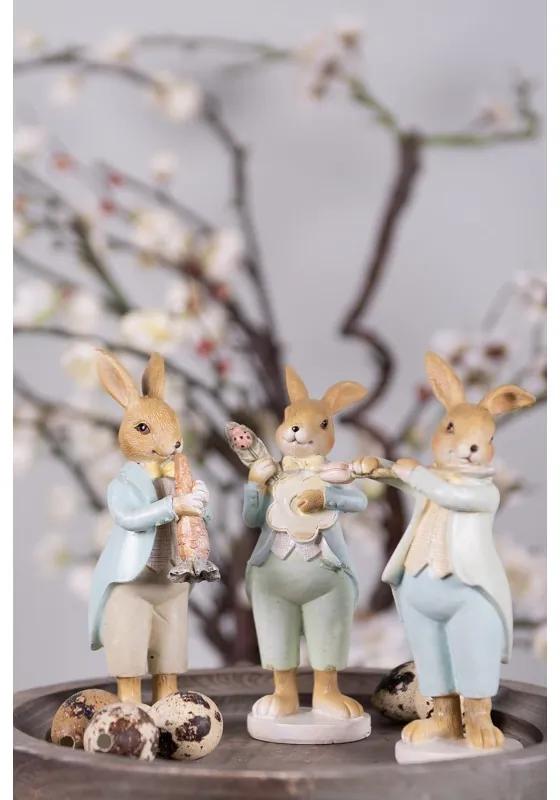 Veľkonočné dekorácie králik hrajúci na gitaru v tvare kvety - 7*5*15 cm