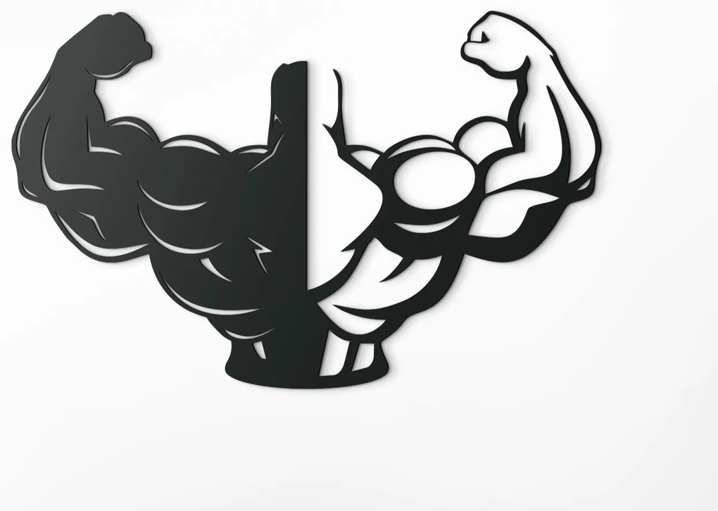drevko Drevená nálepka na stenu Fitnesák Rozmer obrazu: 28,5 x 44,5 cm, Farba dekorácie: Čierna
