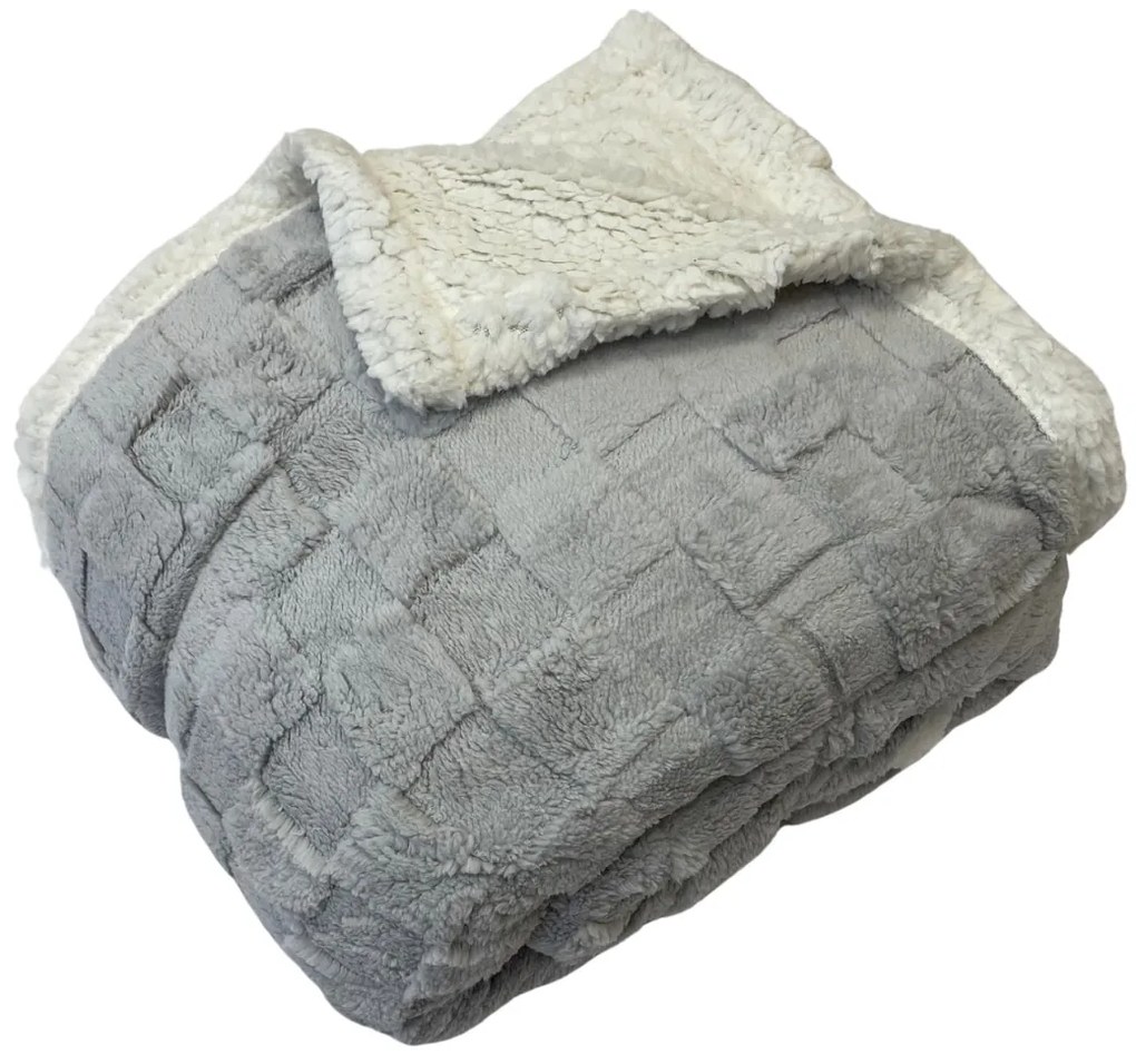 Deka luxury baranková z mikroplyšu svetlo sivá 200x230cm TiaHome