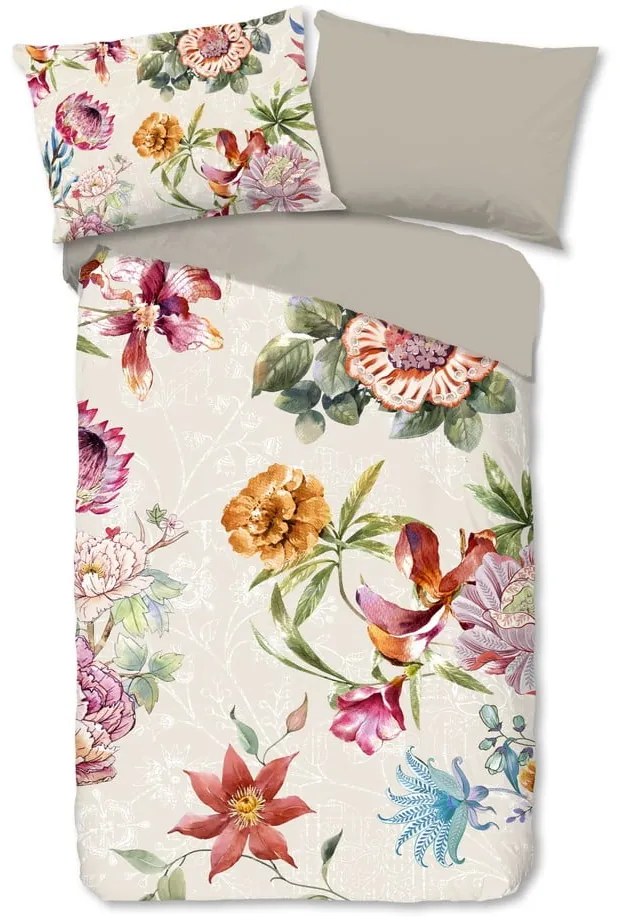 Béžové bavlnené obliečky na jednolôžko 140x200 cm – Good Morning