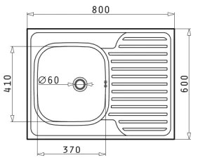 Pyramis 101041501 - Kuchynský drez CORE 80x60 cm satinovaný