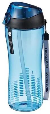 LOCKNLOCK Športová fľaša Lock 550 ml so silikónovou slamkou, modrá