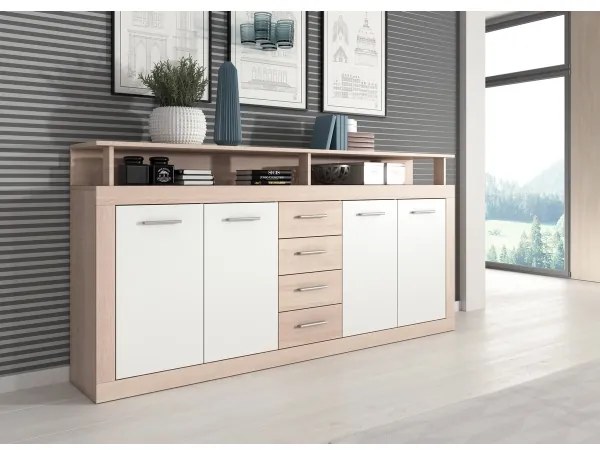 Komoda RUNA dub sonoma/biela